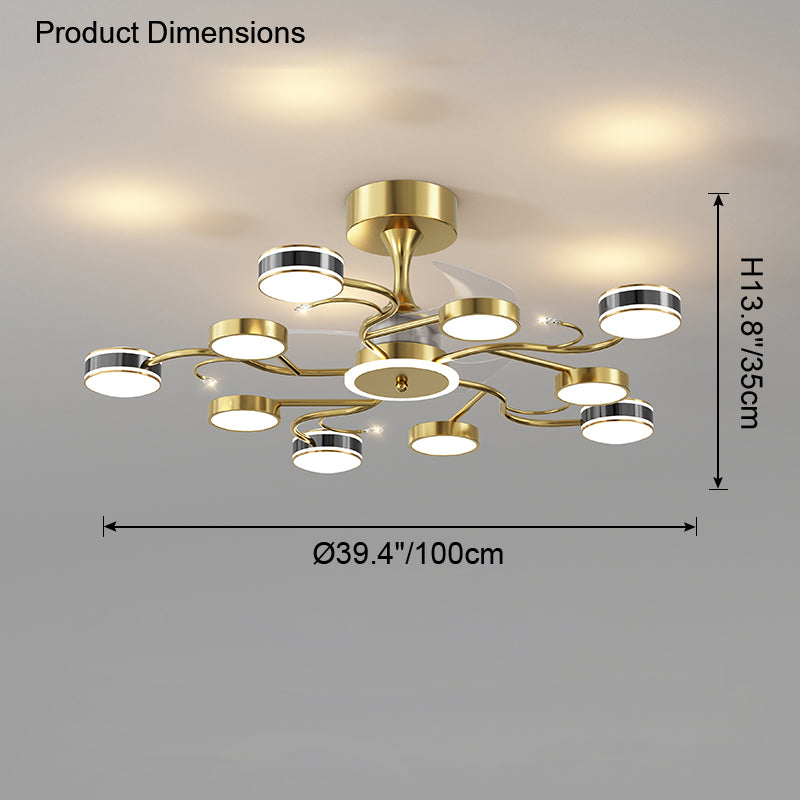 Diff Remote Ceiling Fan Chandelier-DF5045