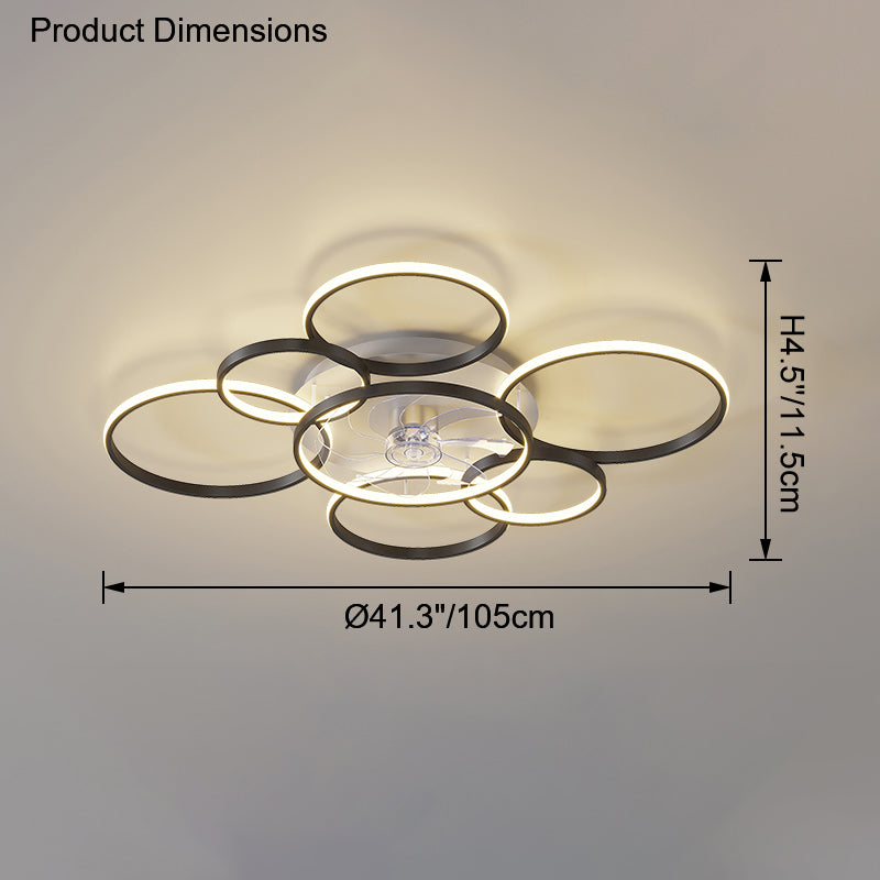 Diff Low Profile Ceiling Fan Chandelier with Remote-DF5050