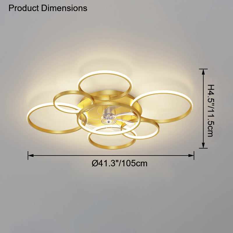 Diff Low Profile Ceiling Fan Chandelier with Remote-DF5050
