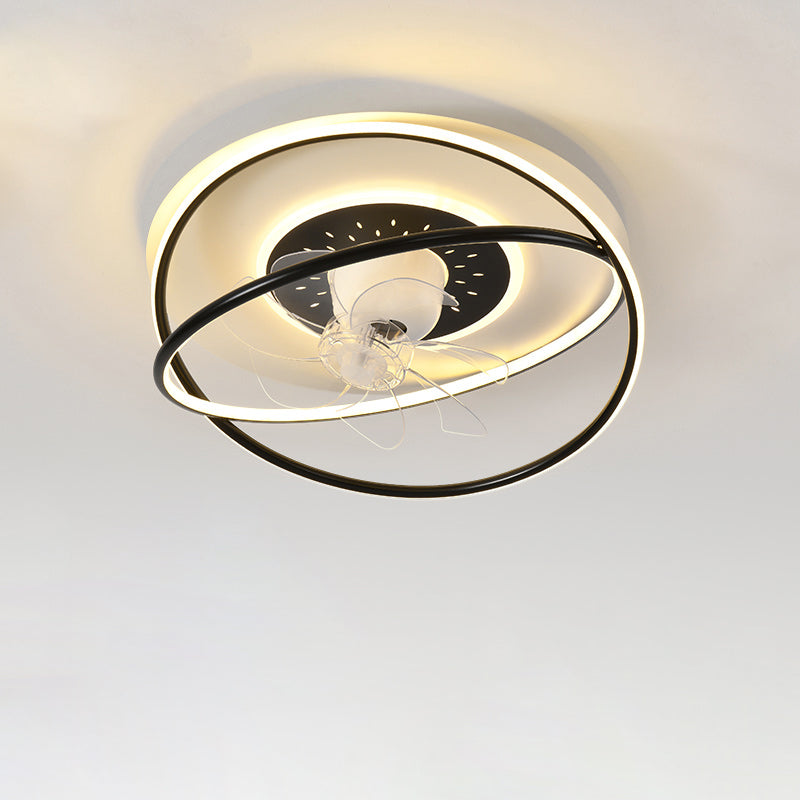 Diff Remote Oscillating Flush Mount Ceiling Fan with Dimmable Light-DF5064