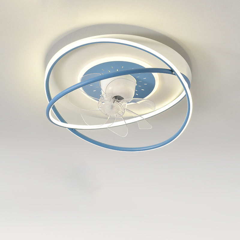 Diff Remote Oscillating Flush Mount Ceiling Fan with Dimmable Light-DF5064