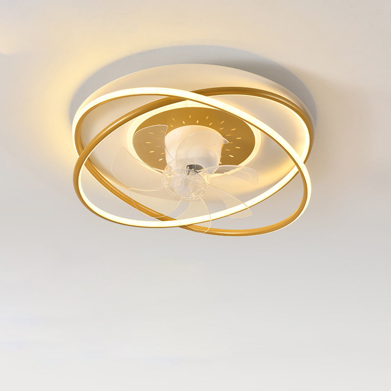 Diff Remote Oscillating Flush Mount Ceiling Fan with Dimmable Light-DF5064