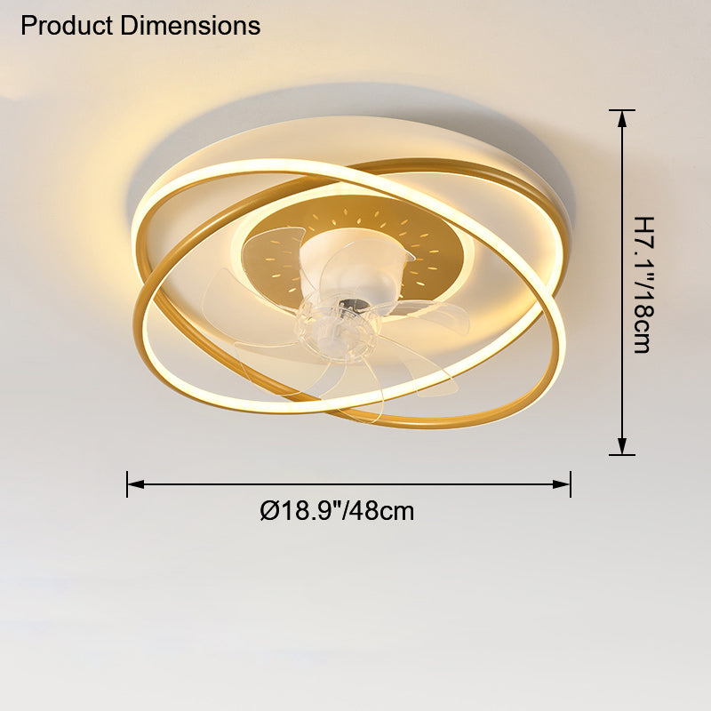 Diff Remote Oscillating Flush Mount Ceiling Fan with Dimmable Light-DF5064