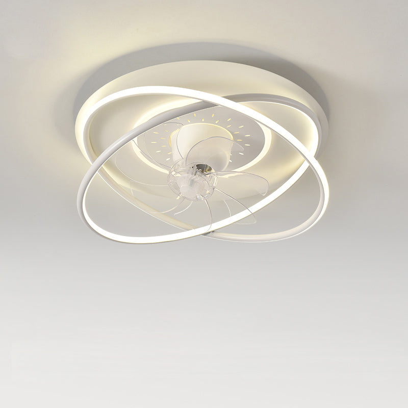 Diff Remote Oscillating Flush Mount Ceiling Fan with Dimmable Light-DF5064