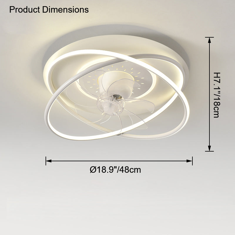 Diff Remote Oscillating Flush Mount Ceiling Fan with Dimmable Light-DF5064