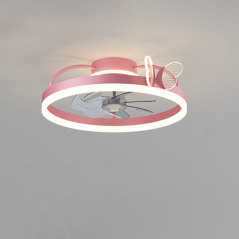 Diff Remote Small Circle Ceiling Fan with Dimmable Light-DF5052