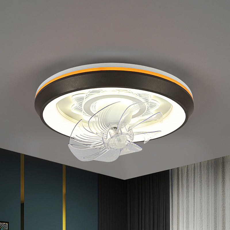Diff Remote Oscillating Small Flush Mount Ceiling Fan with Dimmable Light-DF5041