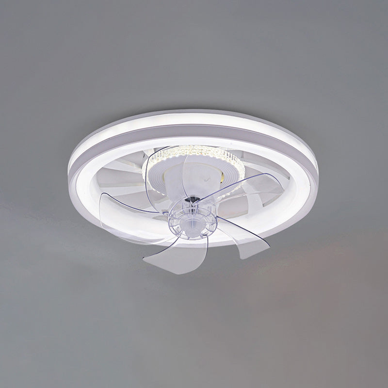 Diff Remote Oscillating Small Flush Mount Ceiling Fan with Dimmable Light-DF5040