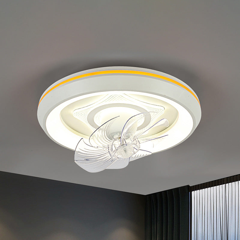 Diff Remote Oscillating Small Flush Mount Ceiling Fan with Dimmable Light-DF5041