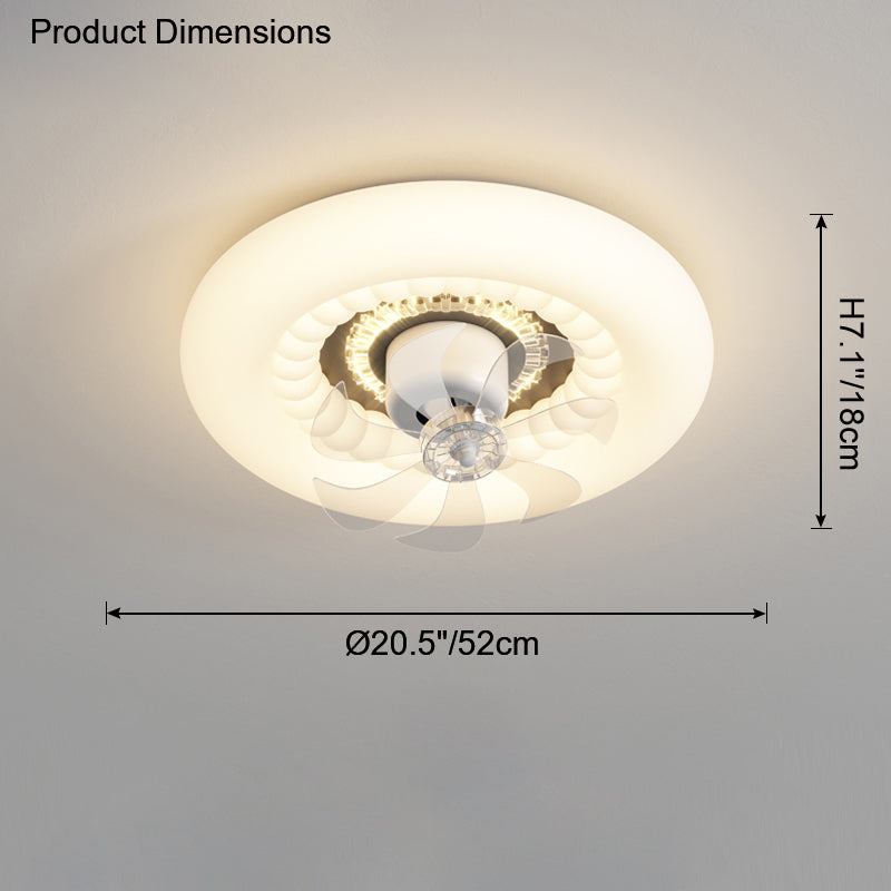 Diff Oscillating Small Low Profile Flush Mount Ceiling Fan with Remote-DF5062
