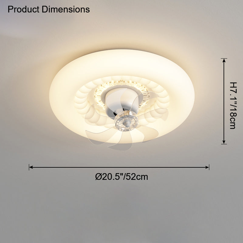 Diff Oscillating Small Low Profile Flush Mount Ceiling Fan with Remote-DF5062