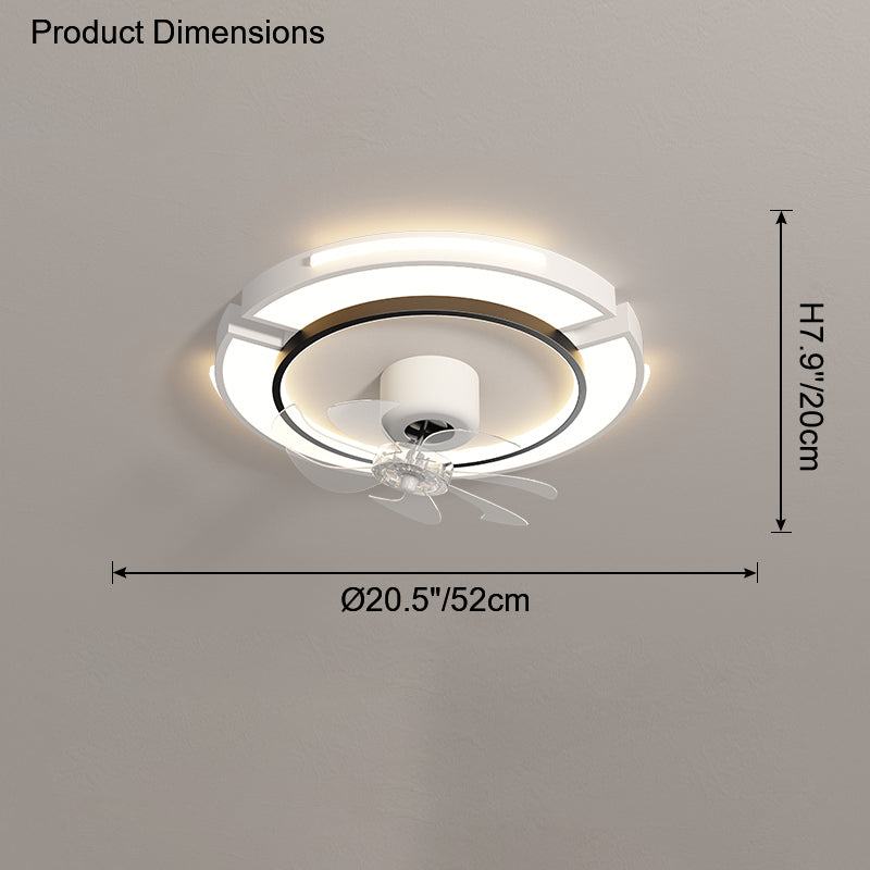 Diff Low Profile Flush Mount Ceiling Fan with Dimmable Light-DF5061
