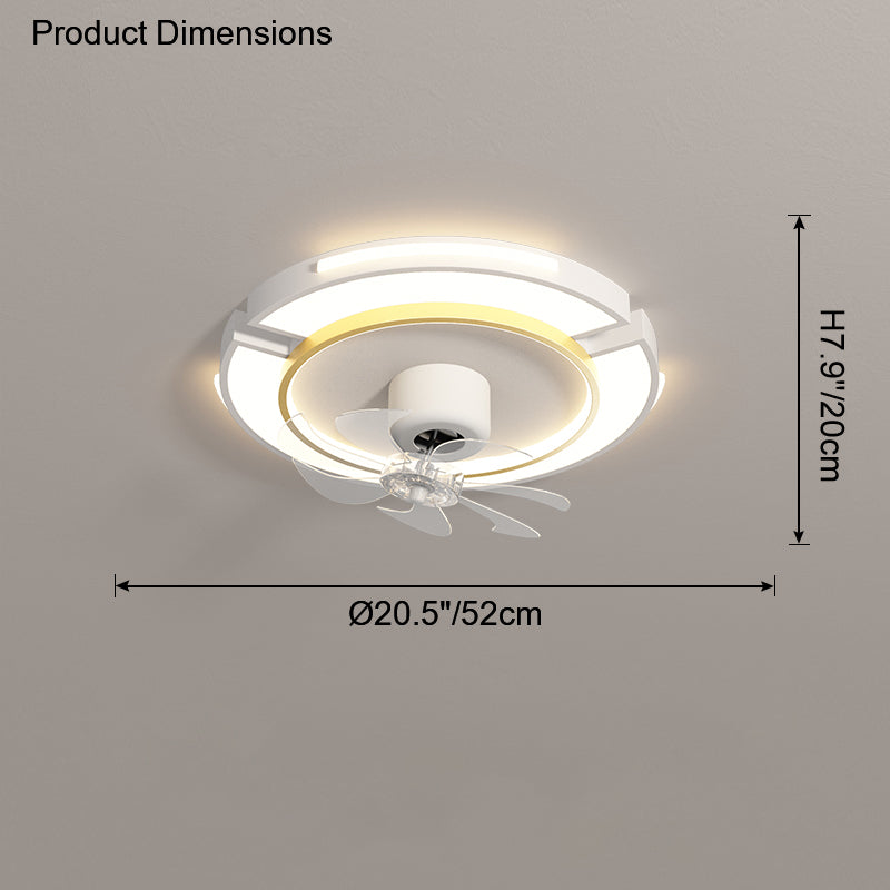 Diff Low Profile Flush Mount Ceiling Fan with Dimmable Light-DF5061