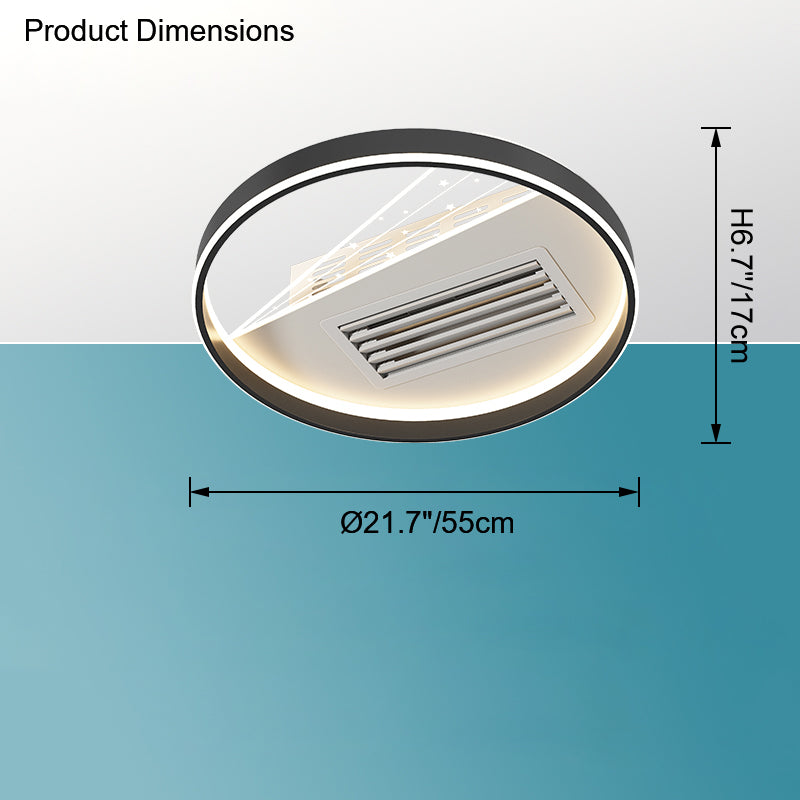 Diff Bladeless Flush Mount Ceiling Fan with Remote-DF5057