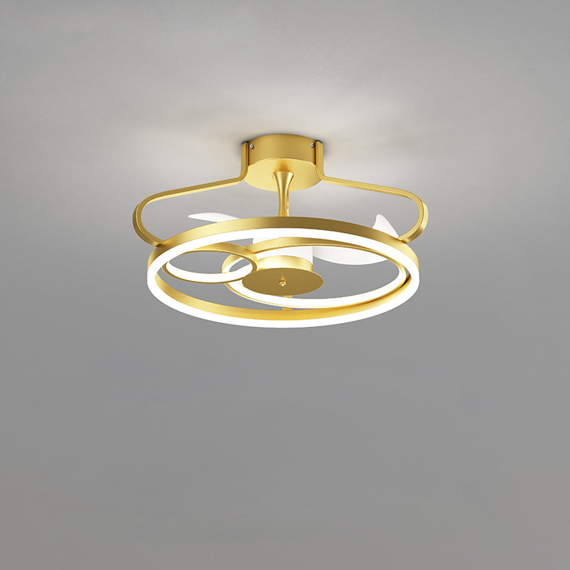 Diff 24" Black/Gold Ceiling Fan Chandelier with Remote-DF5048
