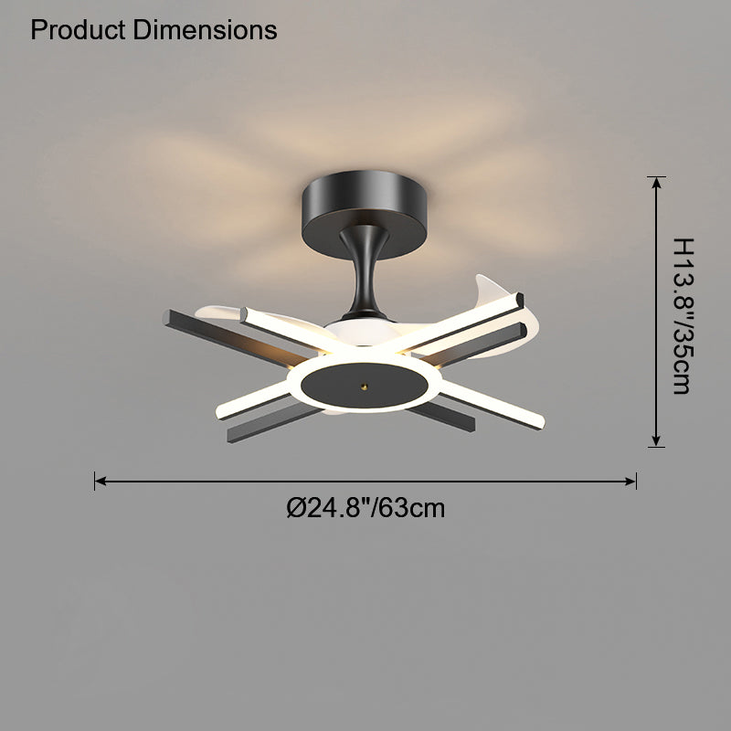 Diff Remote Ceiling Fan Chandelier with Dimmable Light-DF5047