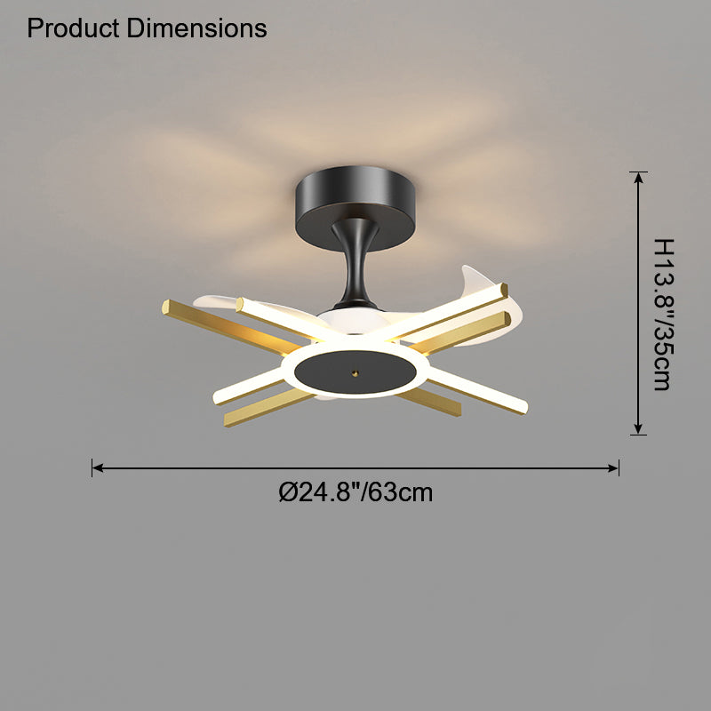 Diff Remote Ceiling Fan Chandelier with Dimmable Light-DF5047