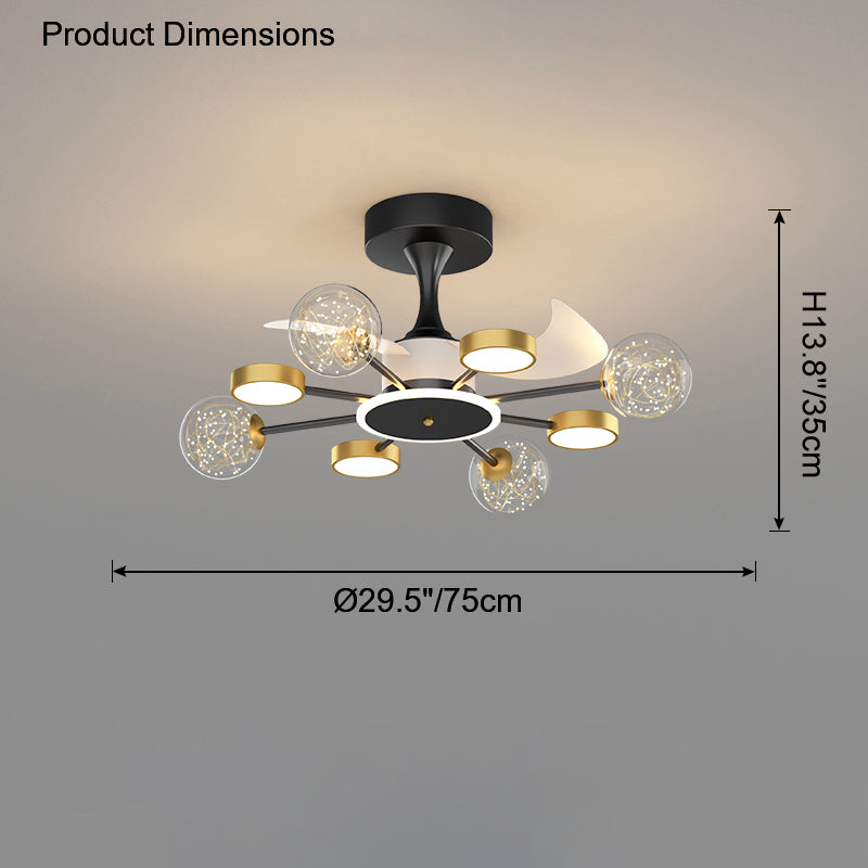 Diff Invisible Ceiling Fan Chandelier with Remote-DF5046