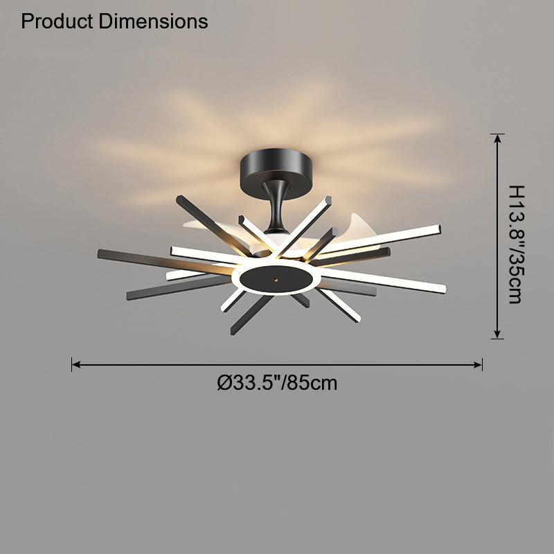 Diff Remote Ceiling Fan Chandelier with Dimmable Light-DF5047