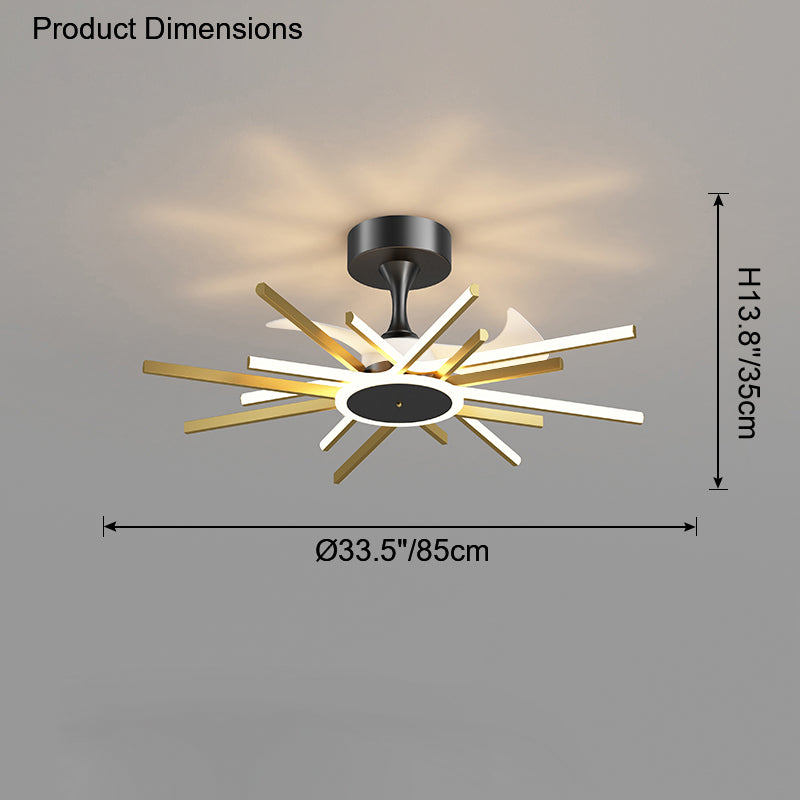 Diff Remote Ceiling Fan Chandelier with Dimmable Light-DF5047