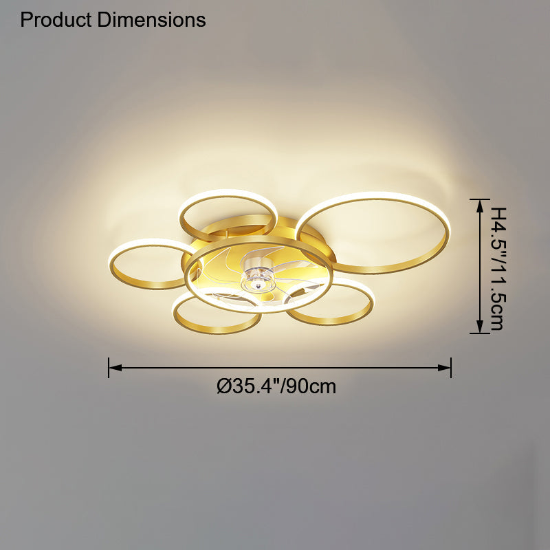 Diff Low Profile Ceiling Fan Chandelier with Remote-DF5050