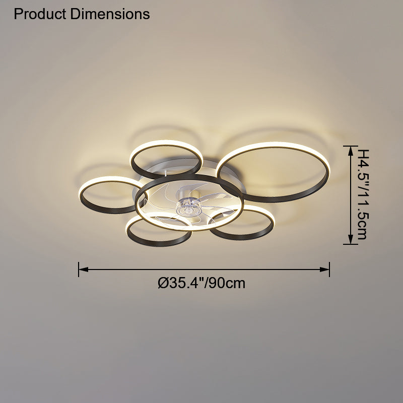 Diff Low Profile Ceiling Fan Chandelier with Remote-DF5050