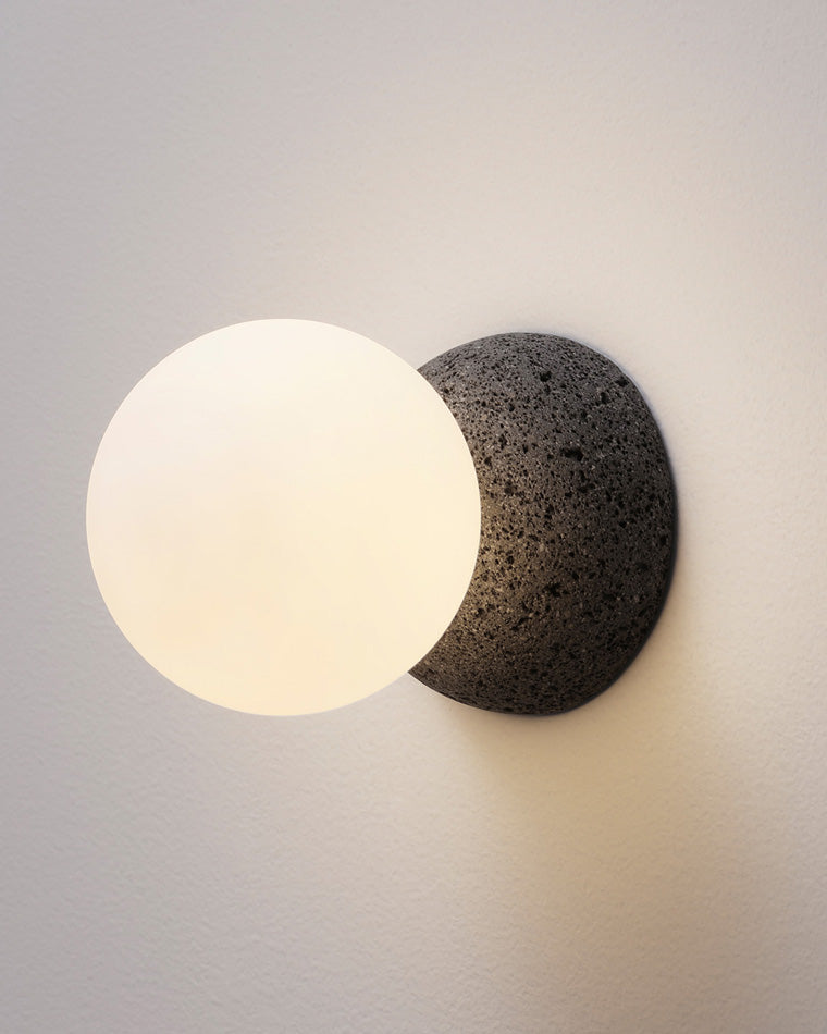 Diff White & Black Glass Globe Wall Sconce-DF6103