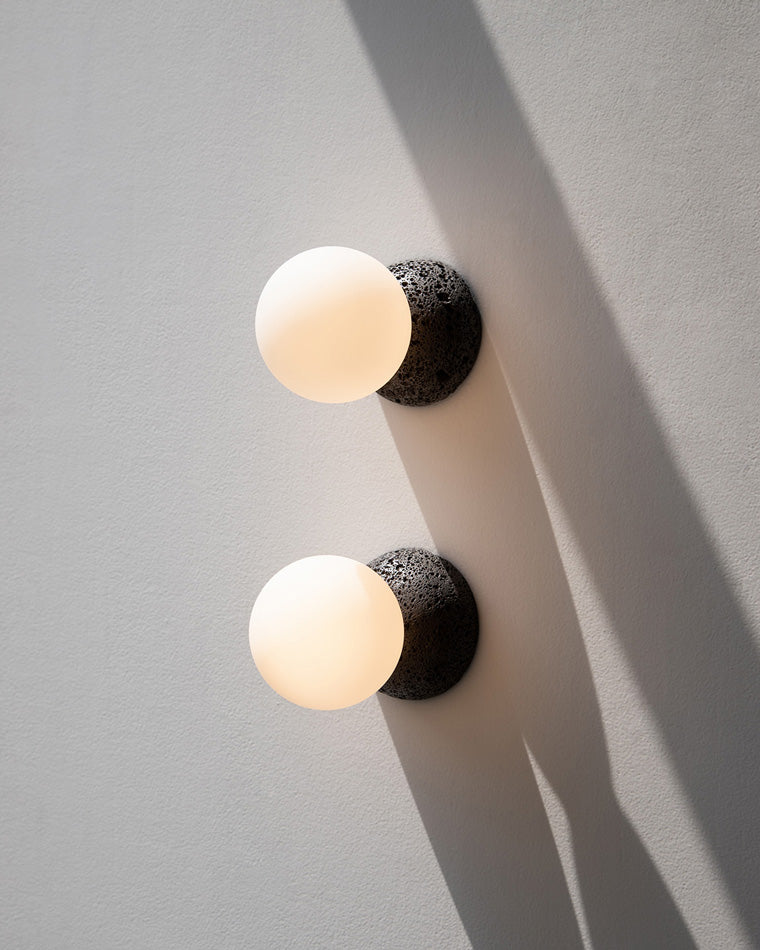Diff White & Black Glass Globe Wall Sconce-DF6103