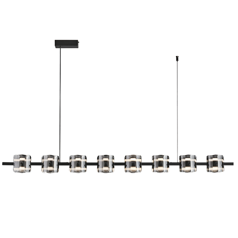 Diff Glass Brass Linear Chandelier-DF2219B