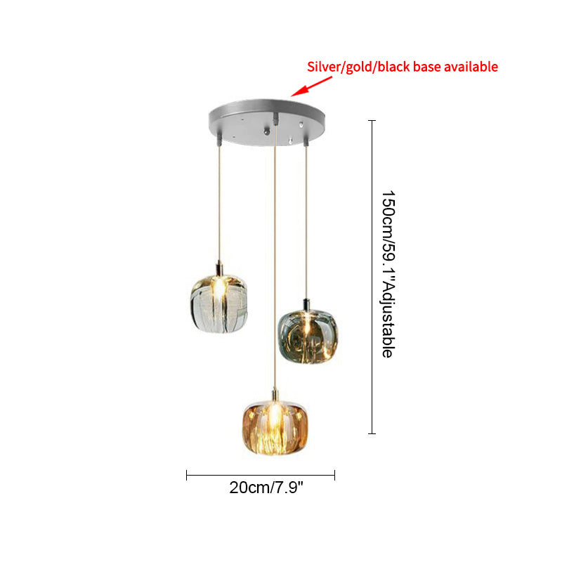Diff Colored Glass Multi Pendant Chandelier-DF2111