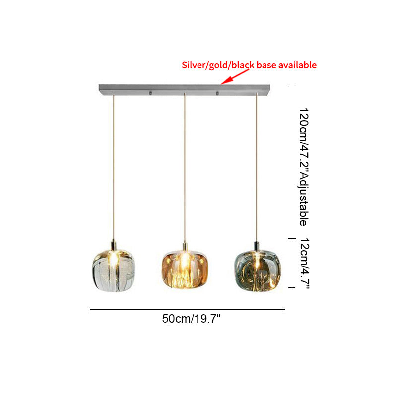 Diff Colored Glass Multi Pendant Chandelier-DF2111