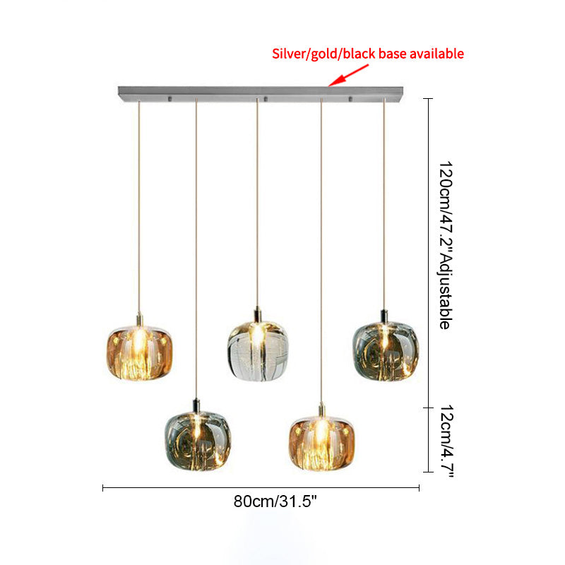 Diff Colored Glass Multi Pendant Chandelier-DF2111