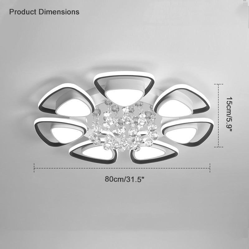 Diff Big Flower Crystal Flush Mount Ceiling Light-DF1075