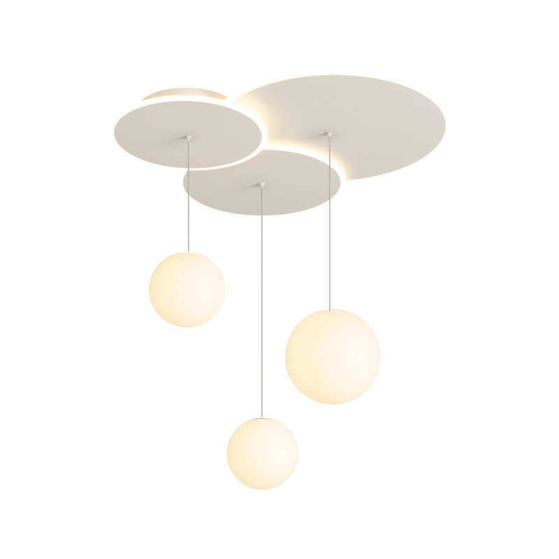 Diff Lotus Flower/Globe Staggered Pendant Light-DF2164