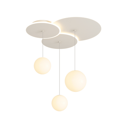 Diff Lotus Flower/Globe Staggered Pendant Light-DF2164