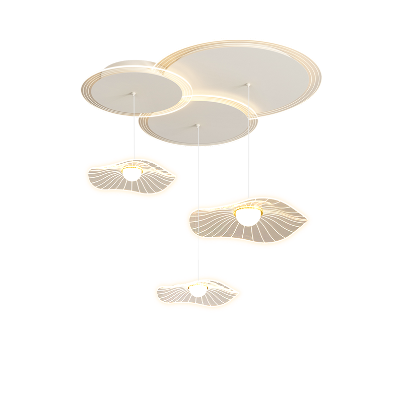 Diff Lotus Flower/Globe Staggered Pendant Light-DF2164