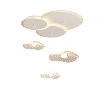 Diff Lotus Flower/Globe Staggered Pendant Light-DF2164