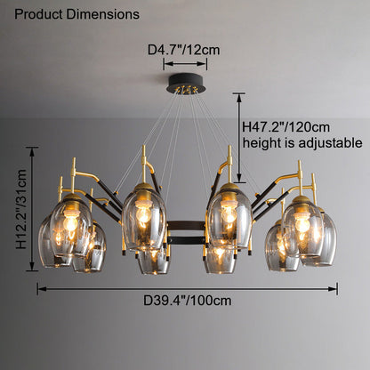 Diff Glass Bell Chandelier-DF2260