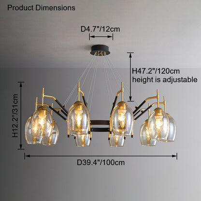Diff Glass Bell Chandelier-DF2260