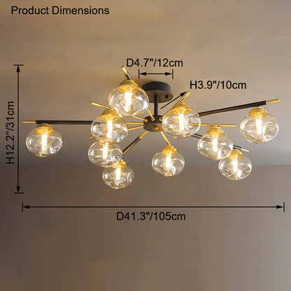 Diff Blown Glass Globe Chandelier-DF2261