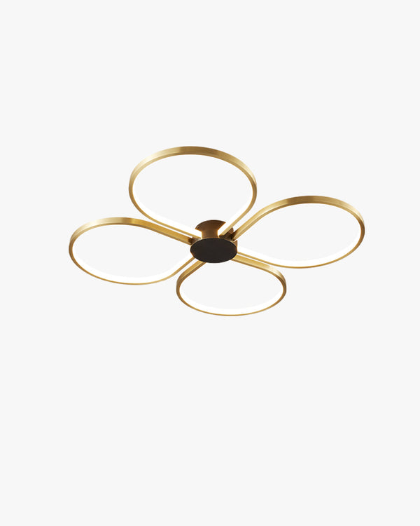 Diff Clover Flower Brass Flush Mount Ceiling Light-DF1070