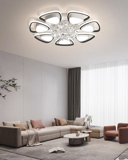 Diff Big Flower Crystal Flush Mount Ceiling Light-DF1075