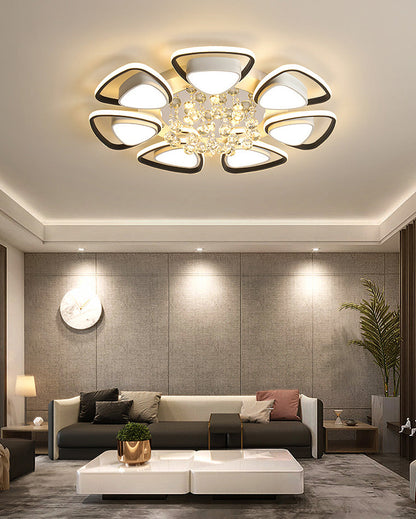 Diff Big Flower Crystal Flush Mount Ceiling Light-DF1075