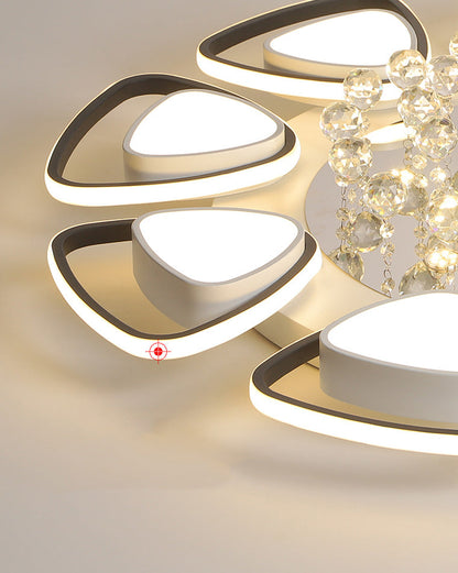 Diff Big Flower Crystal Flush Mount Ceiling Light-DF1075