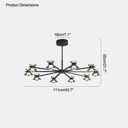 Diff 6/8/10 Light Black Brass Chandelier-DF2226