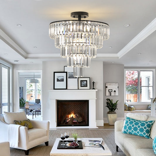 Black large crystal chandelier, modern style chandelier