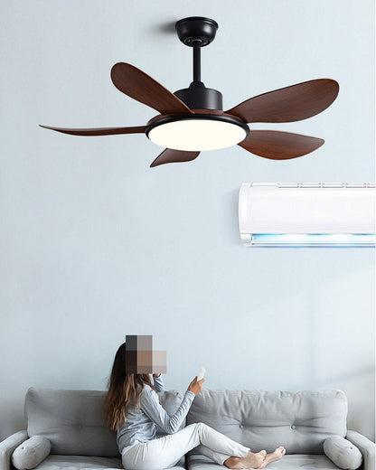 Diff 42" Wood Grain Ceiling Fan with Dimmable Light-DF5003