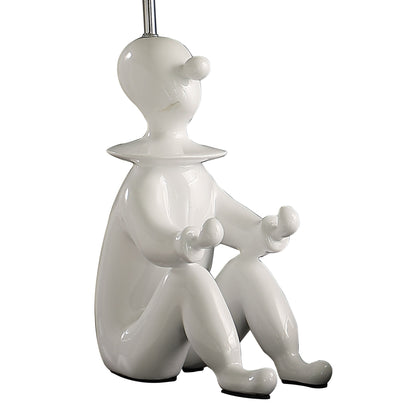 21.25" White Modern Clown Phone Holder Resin Table Lamp