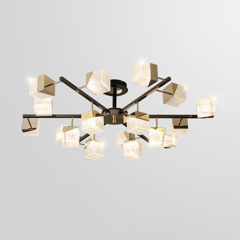 Diff Cubes Gold Chandelier-DF2211