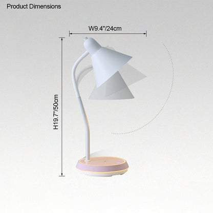 Diff Dimmable Touch Flexible Gooseneck Desk Lamp with Wireless Charger-DF8044